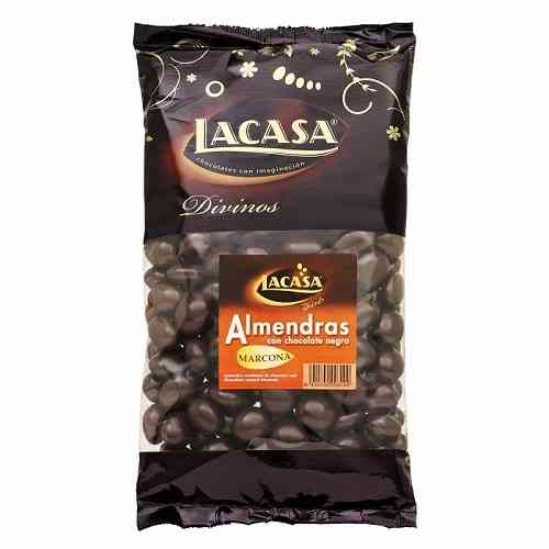 Almendra chocolate negro Lacasa. Bolsa 1 Kg